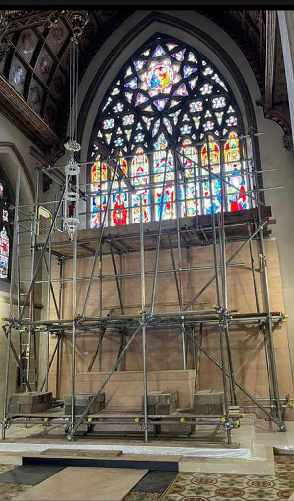 Scaffolding for stained glass windows