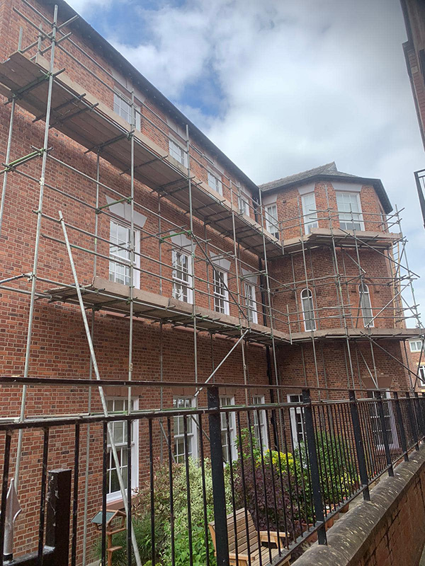 Scaffolding on an apartment block