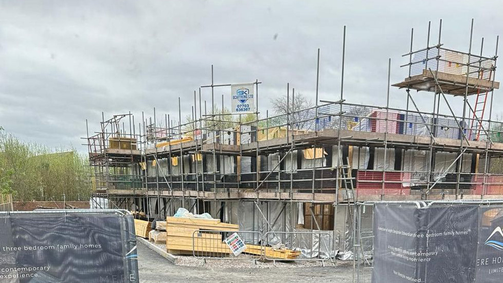 Scaffolding on a new build