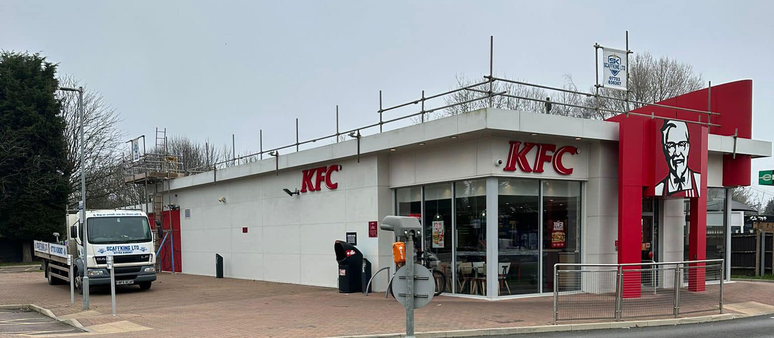 Scaffolding on a fast food outlet